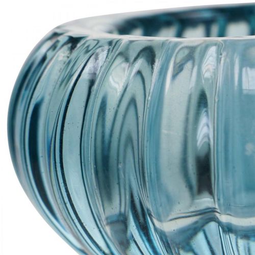 Product Tealight Holder Glass Candle Holder Round Blue Ø8cm H3.5cm