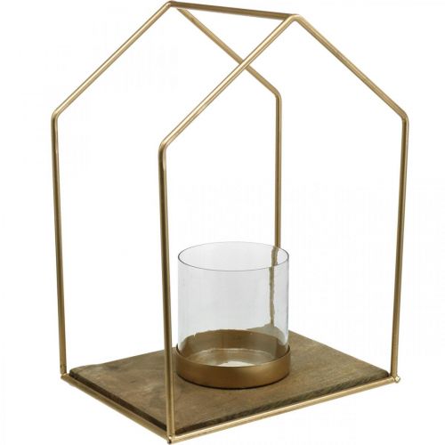 Product Lantern house metal tealight holder table decoration 26×20×35cm