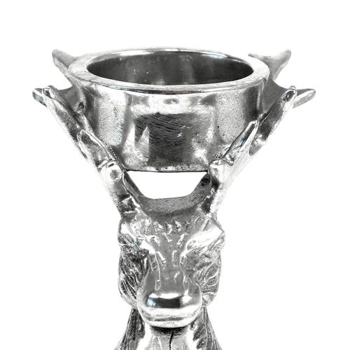Floristik24 Tealight holder deer head silver 8.5cm