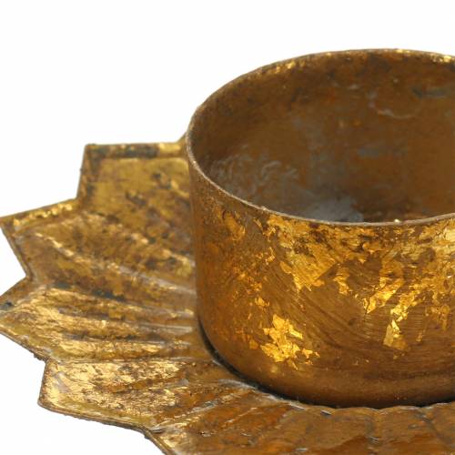 Floristik24 Tealight holder for sticking metal in gold Ø9cm H9cm 4pcs