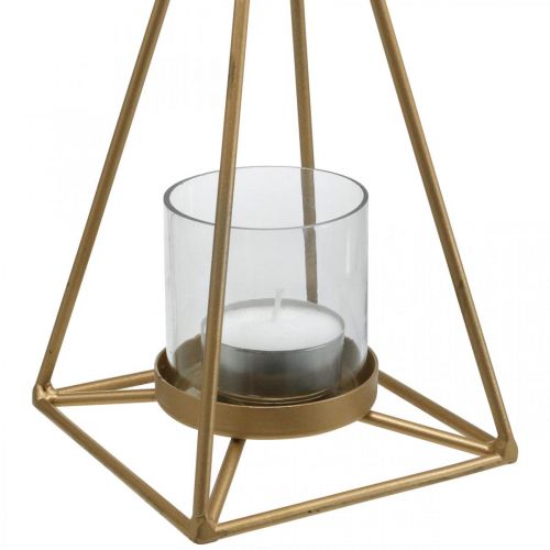 Floristik24 Lantern hanging gold candle holder for hanging 15×15×38cm