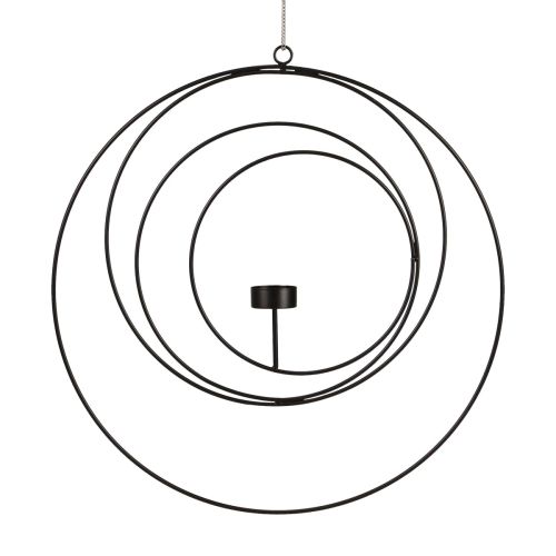 Floristik24 Tealight holder for hanging candlestick black Ø40cm