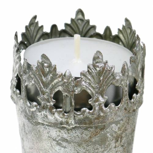 Product Tealight holder for sticking silver Ø5cm H24cm 4pcs