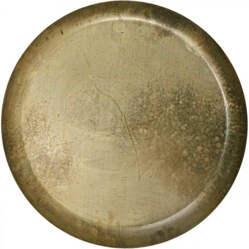 Product Deco plate brass look Metal plate decoration Ø40cm