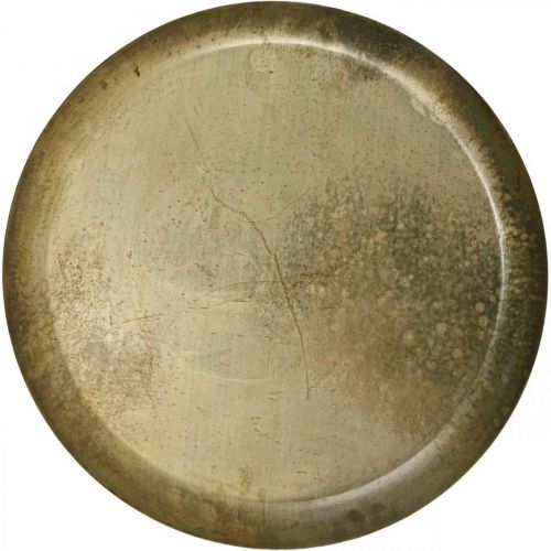 Floristik24 Deco plate brass look Metal plate decoration Ø40cm