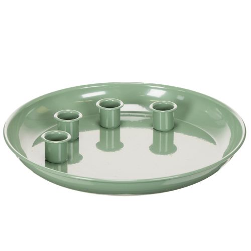 Candle plate Advent wreath green with four candle holders 24cm buy online | Floristik24.ie