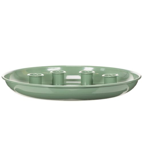 Candle plate Advent wreath green with four candle holders 24cm | Floristik24.ie