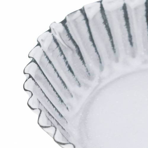 Floristik24 Decorative plate baking pan zinc white Ø10cm H2cm