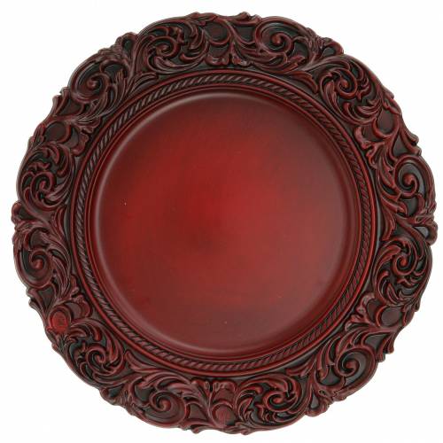 Floristik24 Decorative plate dark red Ø36cm