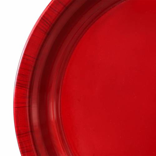 Floristik24 Decorative plate made of metal red with glaze effect Ø38cm