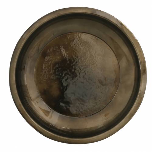 Floristik24 Decorative plate made of shiny bronze metal Ø23.5cm