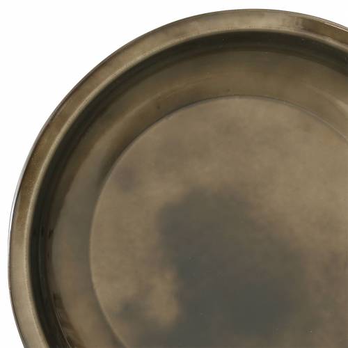 Floristik24 Decorative plate made of shiny bronze metal Ø23.5cm