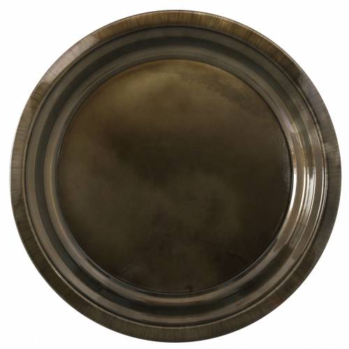 Floristik24 Decorative plate made of metal bronze with glaze effect Ø30cm