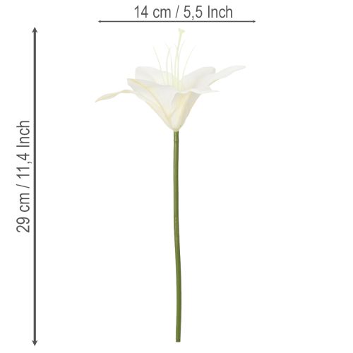 Artificial white tiger lily flowers for vases and arrangements, 29cm bunch of 6 | Floristik24.ie