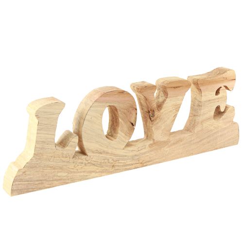 Product Wooden table decoration &quot;Love&quot; made of willow wood, natural finish, 60x19cm, rustic
