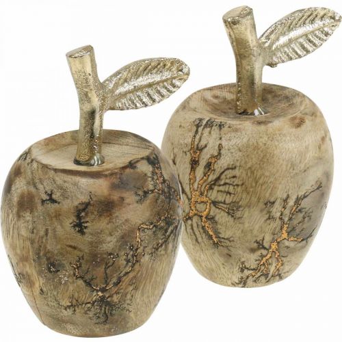 Floristik24 Table decoration wood apple Wood decoration deco apple H13.5cm Ø8cm 2pcs