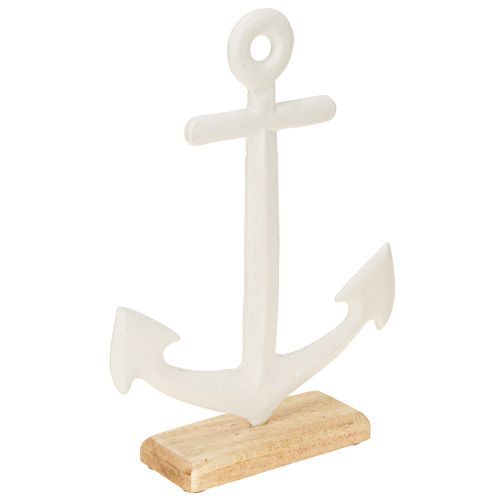 Floristik24 Table Decoration Maritime Anchor on Base White Natural 20x5x26cm