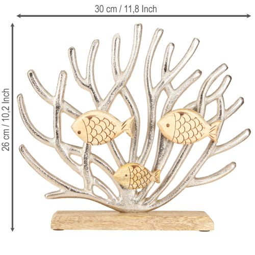 Product Table decoration maritime coral decoration fish wood metal L30cm