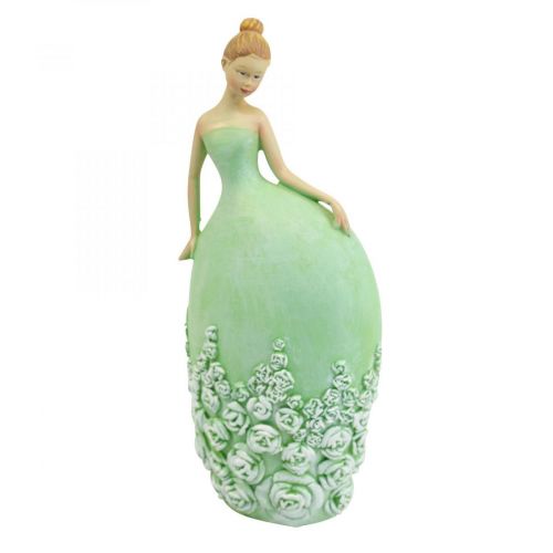 Floristik24 Table decoration spring decoration figure woman dress green H20cm 2pcs