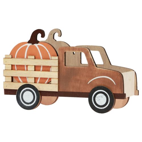 Table decoration autumn pumpkin decoration delivery truck wood 20×7.5×12.5cm