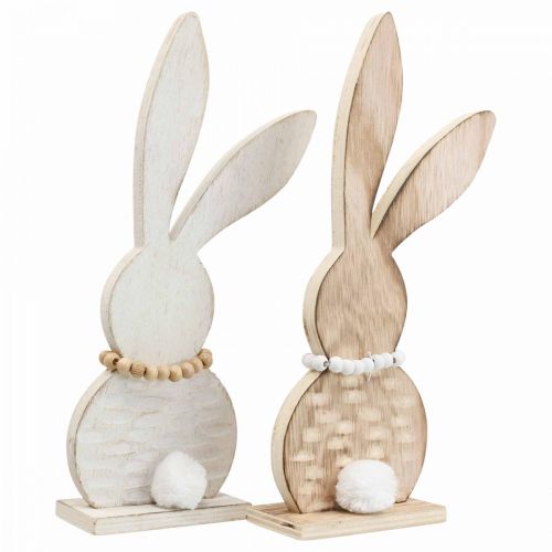 Floristik24 Table Decoration Easter Bunny Stand Wood White/Natural H27cm 2 Pcs