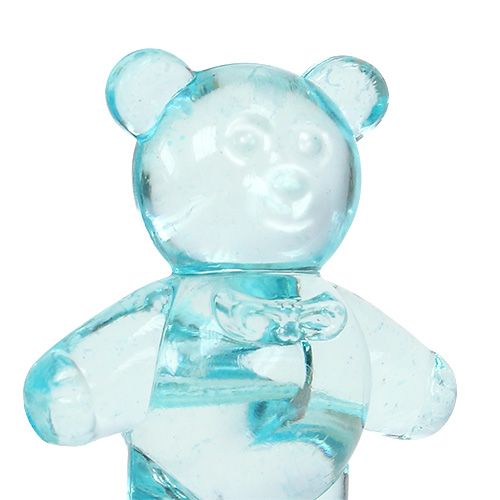 Floristik24 Table decoration for the birth bear blue 3.5cm 60pcs