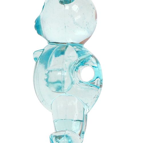 Floristik24 Table decoration for the birth bear blue 3.5cm 60pcs