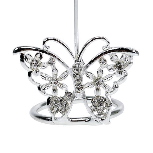 Product Place card holder butterfly 3.5cm silver 6pcs