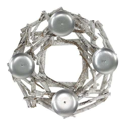 Floristik24 Table wreath with candle holder Ø32cm whitewashed