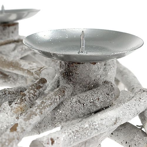 Floristik24 Table wreath with candle holder Ø32cm whitewashed