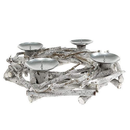 Floristik24 Table wreath with candle holder Ø32cm whitewashed