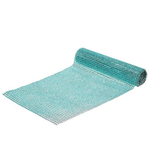 Table runner with sequins turquoise W25cm L228cm