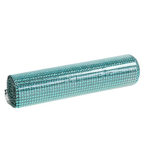 Product Table runner with sequins turquoise W25cm L228cm