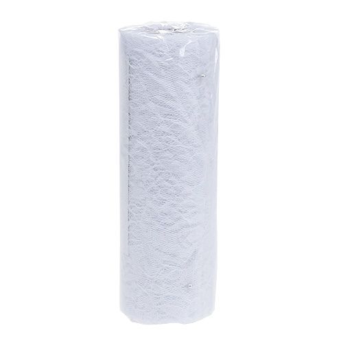 Floristik24 Table runner lace white 200mm 10m