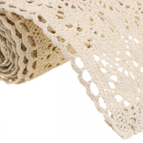 Floristik24 Table runner crochet lace nature 30cm x 140cm