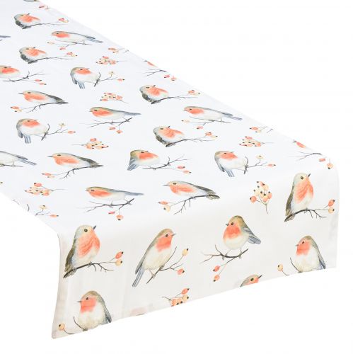 Table runner autumn table ribbon robin 40x150cm