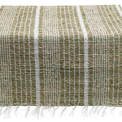 Floristik24 Table runner seagrass natural, white table decoration summer 35×220cm