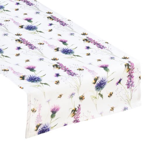 Product Table runner summer table ribbon bumblebees white 40x150cm