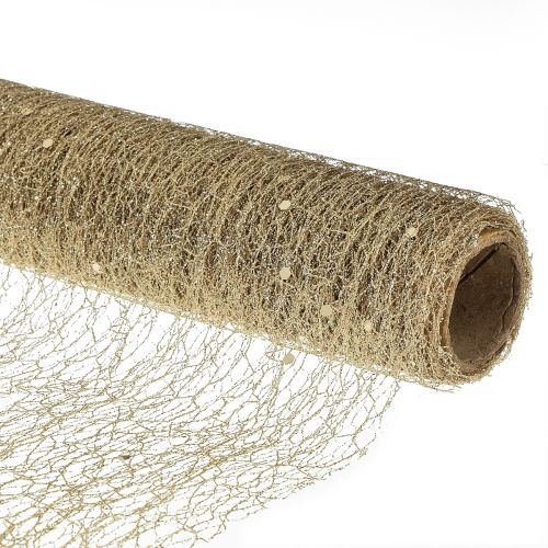 Floristik24 Table runner table ribbon champagne glitter W35cm L200cm