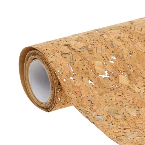 Floristik24 Table runner cork with silver 20cm 2m
