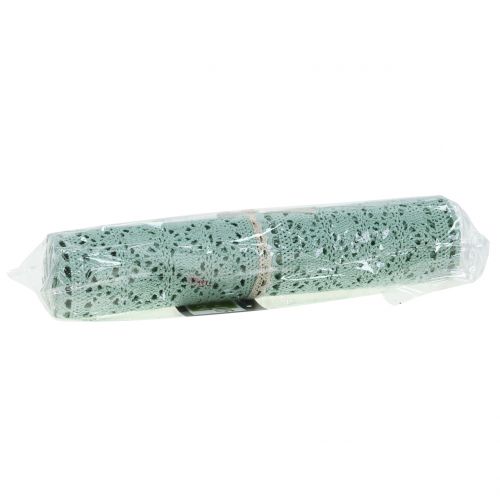 Floristik24 Table runner crochet lace mint green 30cm x 140cm