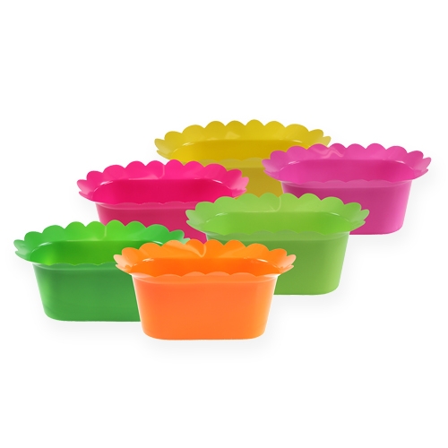 Plastic pot oval colored 23cm 10pcs