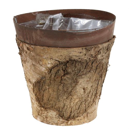 Floristik24 Pot with birch and metal Ø17.5cm H16.5cm 1p