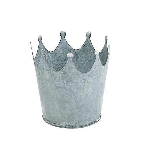 Floristik24 Zinc pot crown gray washed Ø8cm H7cm 10pcs