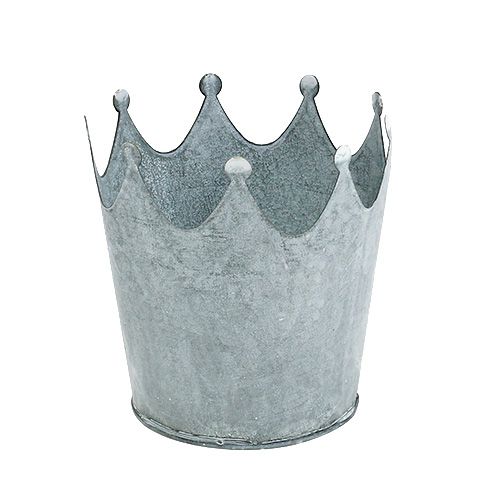 Zinc crown washed gray Ø10cm H9.5cm 6pcs