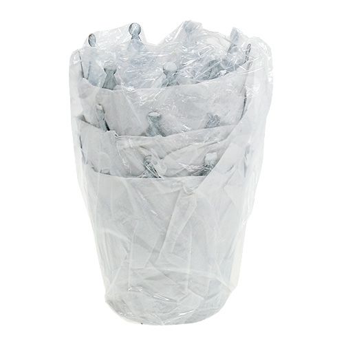 Floristik24 Zinc crown washed gray Ø10cm H9.5cm 6pcs