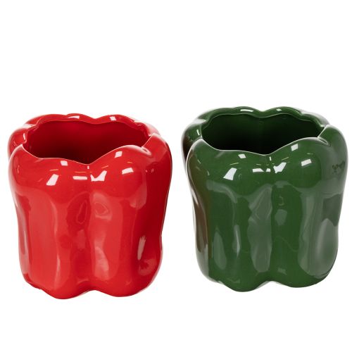 Paprika ceramic planter for modern kitchen decor, suitable for any interior style, 13cm, 2 pieces