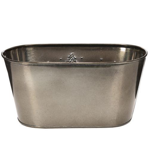 Oval planter with embossed fir tree design, 25cm | Floristik24.ie