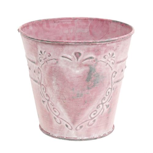 Floristik24 Metal pot pink Ø12cm H11cm