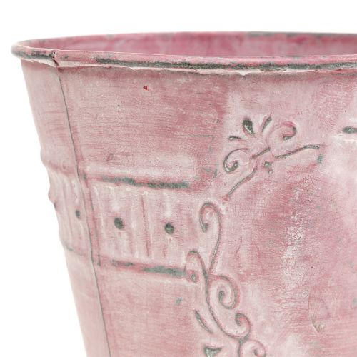 Floristik24 Metal pot pink Ø12cm H11cm